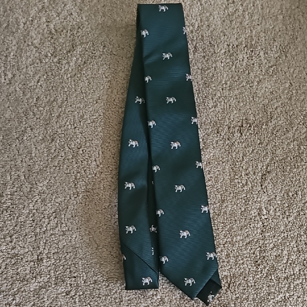 Crewcuts Dark Green Tie with Dog Design